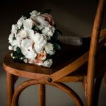 wedding flower on a chair
